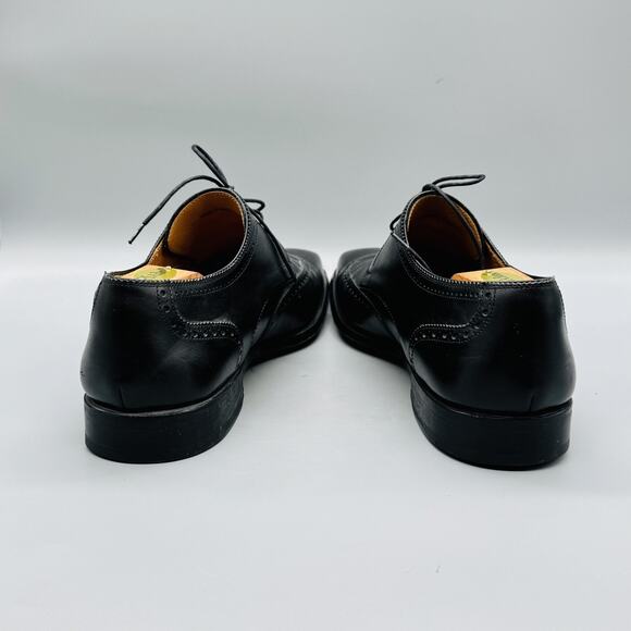 Magnanni Shoes Mens 11 Black Leather Dress Brogue Wingtip Oxford Luxury Italy main image 9
